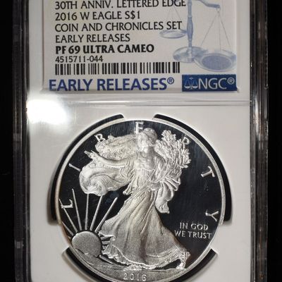 Sale Photo Thumbnail #233: 2016-W AMERICAN SILVER EAGLE PF69 ULTRA CAMEO NGC