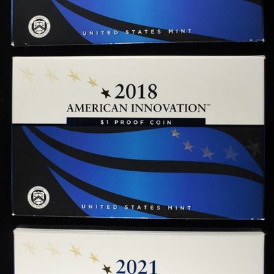 Sale Photo Thumbnail #299: 2021 & (2) 2018 INNOVATION $1 PROOF SETS