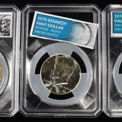 Sale Photo Thumbnail #54: 1971-S IKE $, 1970-D & 76-S KENNEDY 50C 40% SILVER