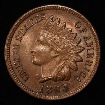 Sale Photo Thumbnail #172: 1894 INDIAN HEAD CENT CH BU RB