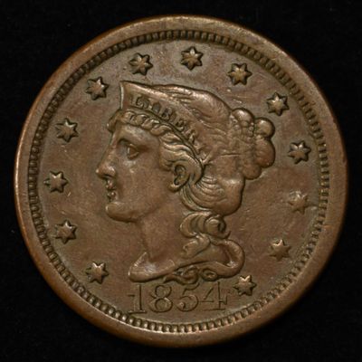 Sale Photo Thumbnail #35: 1854 LARGE CENT XF
