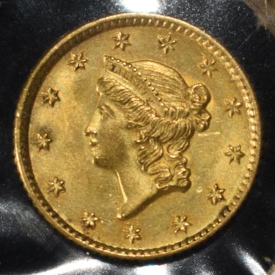Sale Photo Thumbnail #438: 1853 $1 TYPE1 GOLD GEM BU