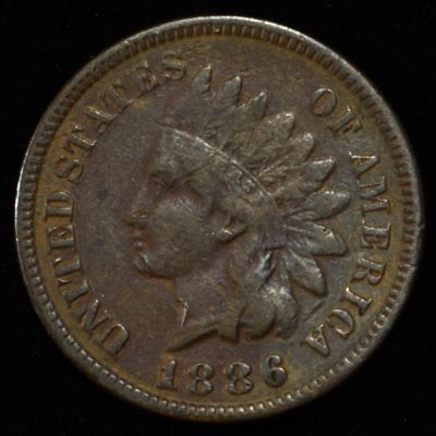 Sale Photo Thumbnail #165: 1886 INDIAN HEAD CENT VF