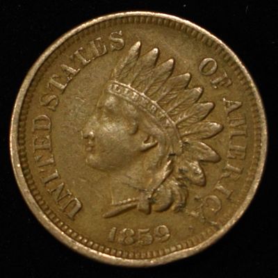 Sale Photo Thumbnail #153: 1859 INDIAN CENT AU/BU