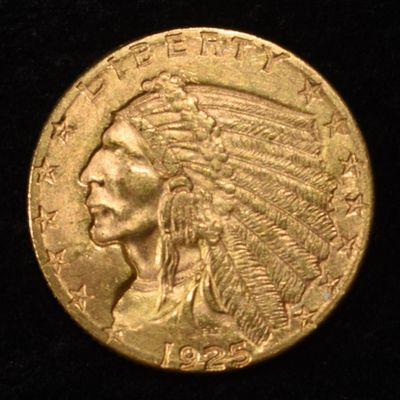 Sale Photo Thumbnail #441: 1925-D $2.5 GOLD INDIAN AU/BU