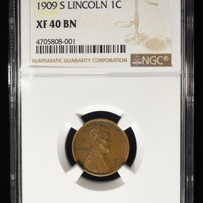 Sale Photo Thumbnail #3: 1909-S WHEAT CENT XF 40 BN NGC