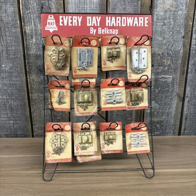 Belknap Hardware Every Day Hardware Wire Retail Display Rack and Assorted Cabinet Hardware