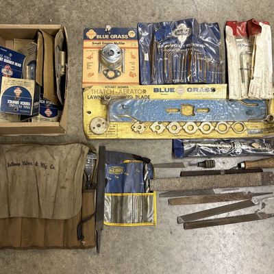 A Collection of Vintage Belknap Hardware and Blue Grass Brand Hand Tools and Small Engine Parts