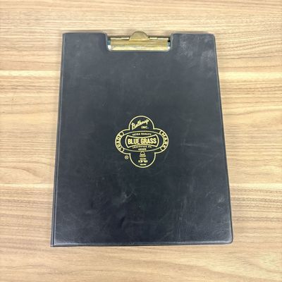 Vintage Belknap Blue Grass Faux Leather Portfolio Clipboard