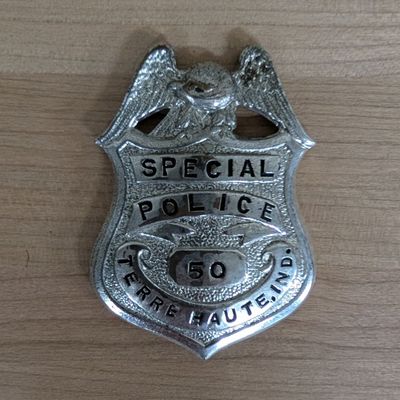 Terre Haute Indiana Special Police Numbered Metal Shield Badge