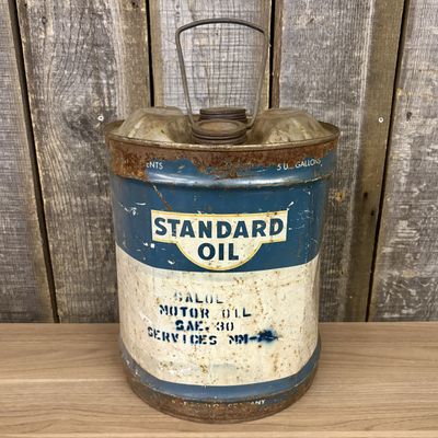 Standard Oil 5 Gallon Metal Motor Oil Can