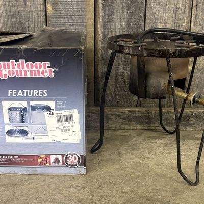 Outdoor Gourmet 30-Quart Stainless Steel Pot Kit and Propane Burner Stand