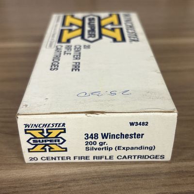 A Vintage Winchester Super-X 348 Winchester Centerfire Rifle Cartridge Box