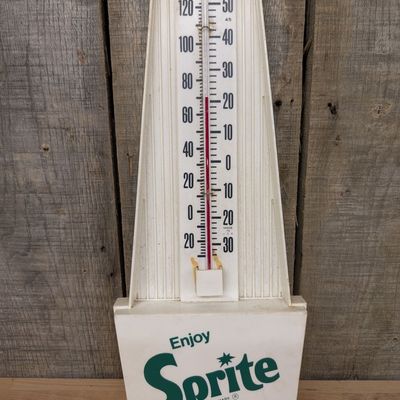 Vintage Plastic Enjoy Sprite Advertising Wall Thermometer