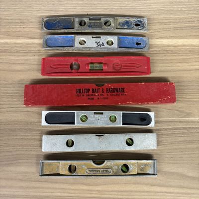 A Collection of Vintage Blue Grass and Belknap Torpedo and Carpenter Levels