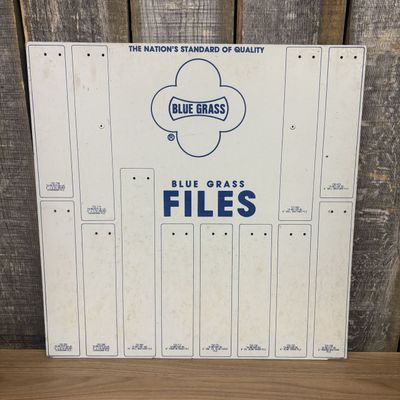 Vintage Blue Grass Files Belknap Hardware Display Board