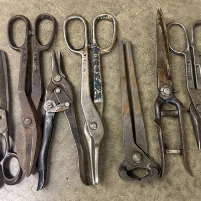 A Collection of American Forged Steel Metal Cutting Snips and Nippers