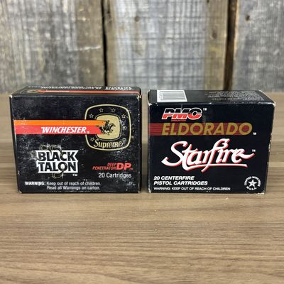 Two Boxes of Winchester and PMC Eldorado Starfire .40 Smith and Wesson Pistol Cartridges