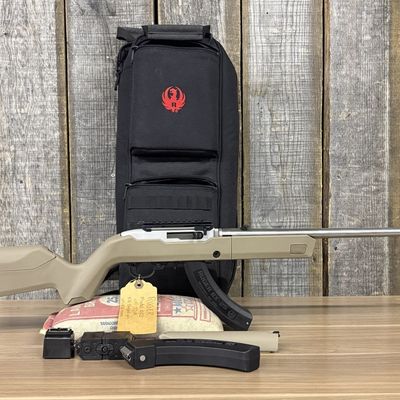 Ruger Model 10/22 Takedown Semi-Automatic Rifle with Magpul X-22 Backpacker Stock and Accessories