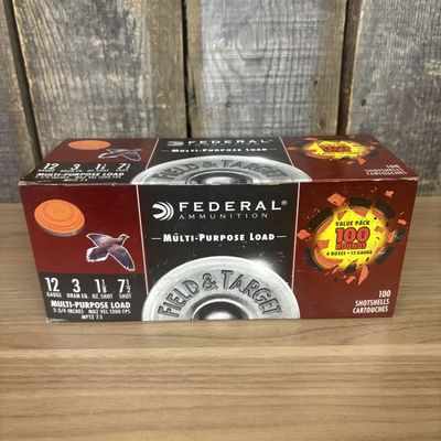 Federal Ammunition 12 Gauge Multi-Purpose Field and Target Load 100 Round Value Pack