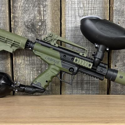 Tippmann Cronus Tactical Paintball Marker with Empire Hopper and HK Army HPA Tank