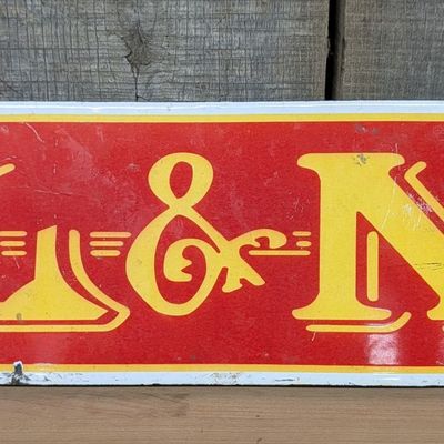 Porcelain Enameled L and N Railroad Sign