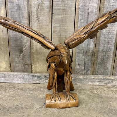 Large Folk Art Driftwood Style Sculpture of an Eagle