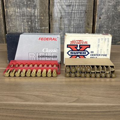 Two Boxes of 30-06 Springfield Caliber Rifle Ammunition by Federal and Western