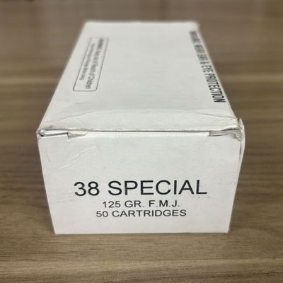 A Box of 50 Cartridges of Miwall Corporation 38 Special 125 Grain FMJ Ammunition
