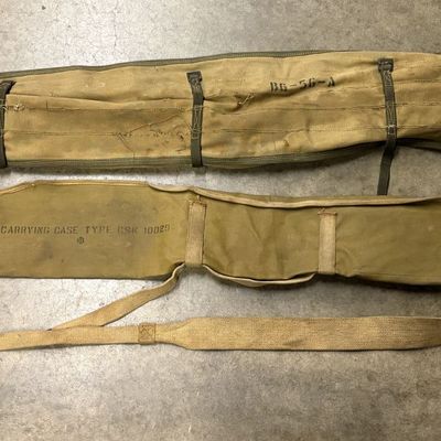 Two US Military Canvas Carrying Cases, Type CSK 10029 and BG-56-A
