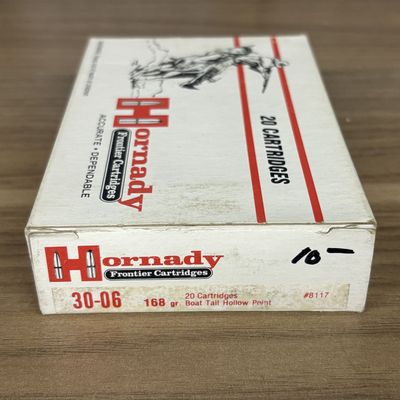 Hornady Frontier 30-06 Springfield 168 Grain Cartridges Box