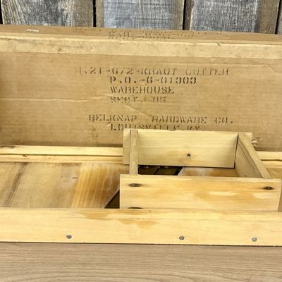 Vintage Belknap Hardware Co. Wooden Kraut Cutter with Original Shipping Box