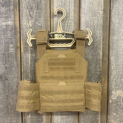 Armored Republic Coyote Brown Tactical Plate Carrier and Heavy-Duty Hanger