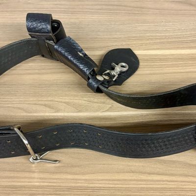 Safariland Basketweave Leather Law Enforcement Duty Belt and Accessory Set