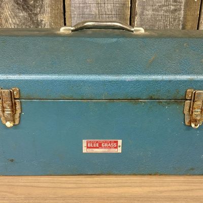 Belknap Blue Grass Steel Tool Box with Interior Tray