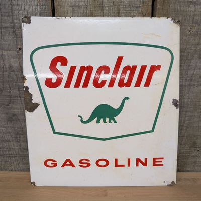 Vintage Sinclair Gasoline Porcelain Enamel Gas Pump Sign