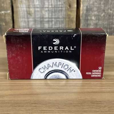 Federal Champion 45 Auto 230 Grain FMJ RN Centerfire Pistol Cartridges Box of 50