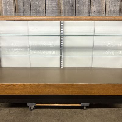 Large Oak Framed Commercial Glass Display Showcase