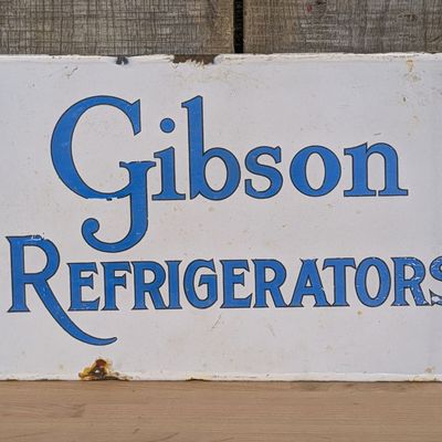 Gibson Refrigerators Porcelain Enamel Advertising Sign