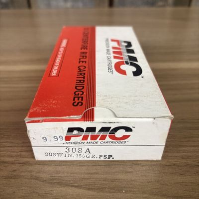 A Box of PMC 308 Winchester 150 Grain Pointed Soft Point Centerfire Rifle Cartridges