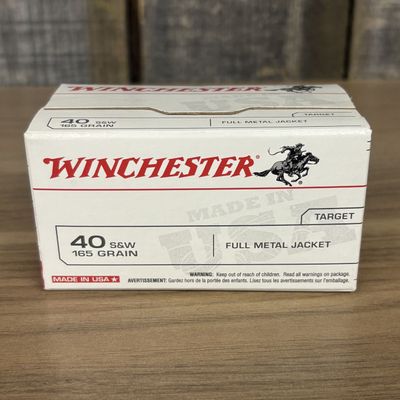 Winchester 40 S&W 165 Grain Full Metal Jacket Handgun Ammunition 100 Round Value Pack