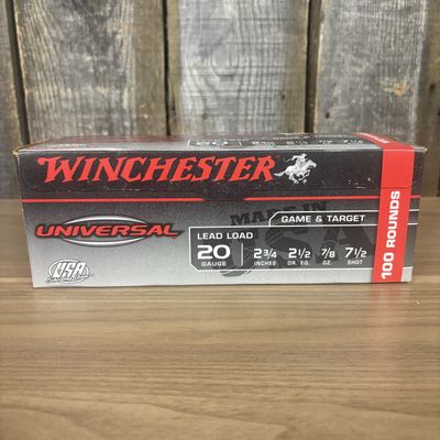 Winchester Universal 20 Gauge Game and Target Shotgun Shells 100 Rounds