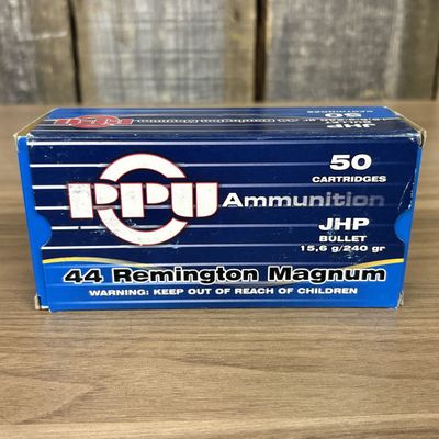 PPU 44 Remington Magnum JHP Ammunition 50 Cartridges