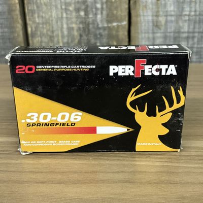 A Box of Perfecta 30-06 Springfield 150 Grain Soft Point Centerfire Rifle Cartridges