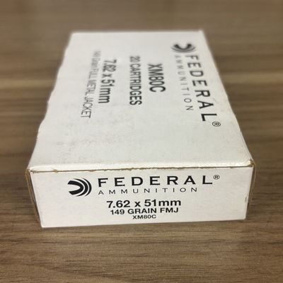 A Box of Federal Ammunition 7.62 x 51mm 149 Grain FMJ Cartridges