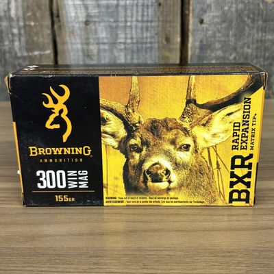 Browning Ammunition BXR 300 Win Mag 155 Grain Rifle Cartridges