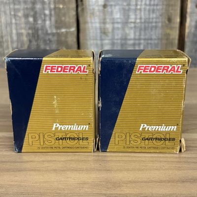 A Pair of Federal Premium 40 S&W Hydra-Shok Ammunition Boxes