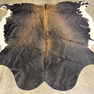 Large Natural Tri-Color Brindle Cowhide Rug