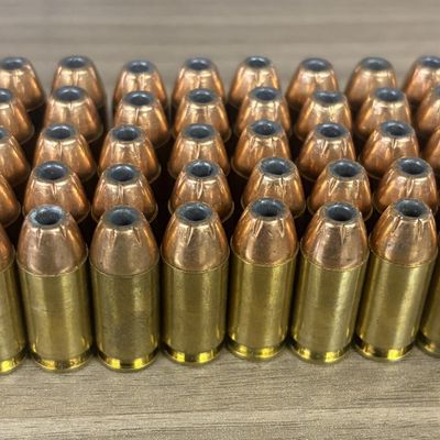 A Collection of Centerfire Handgun Ammunition with Jacketed Hollow Point Bullets