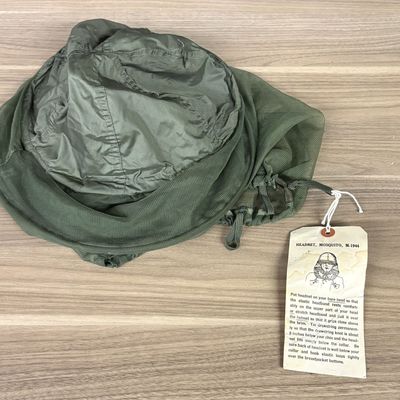 US Military M-1944 Mosquito Headnet with Original Instructional Tag